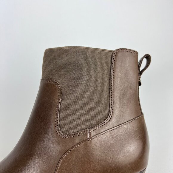 Clarks Womens Verona Ease Brown Leather Chelsea Ankle Boots Block Heel size 11M - Picture 11 of 16